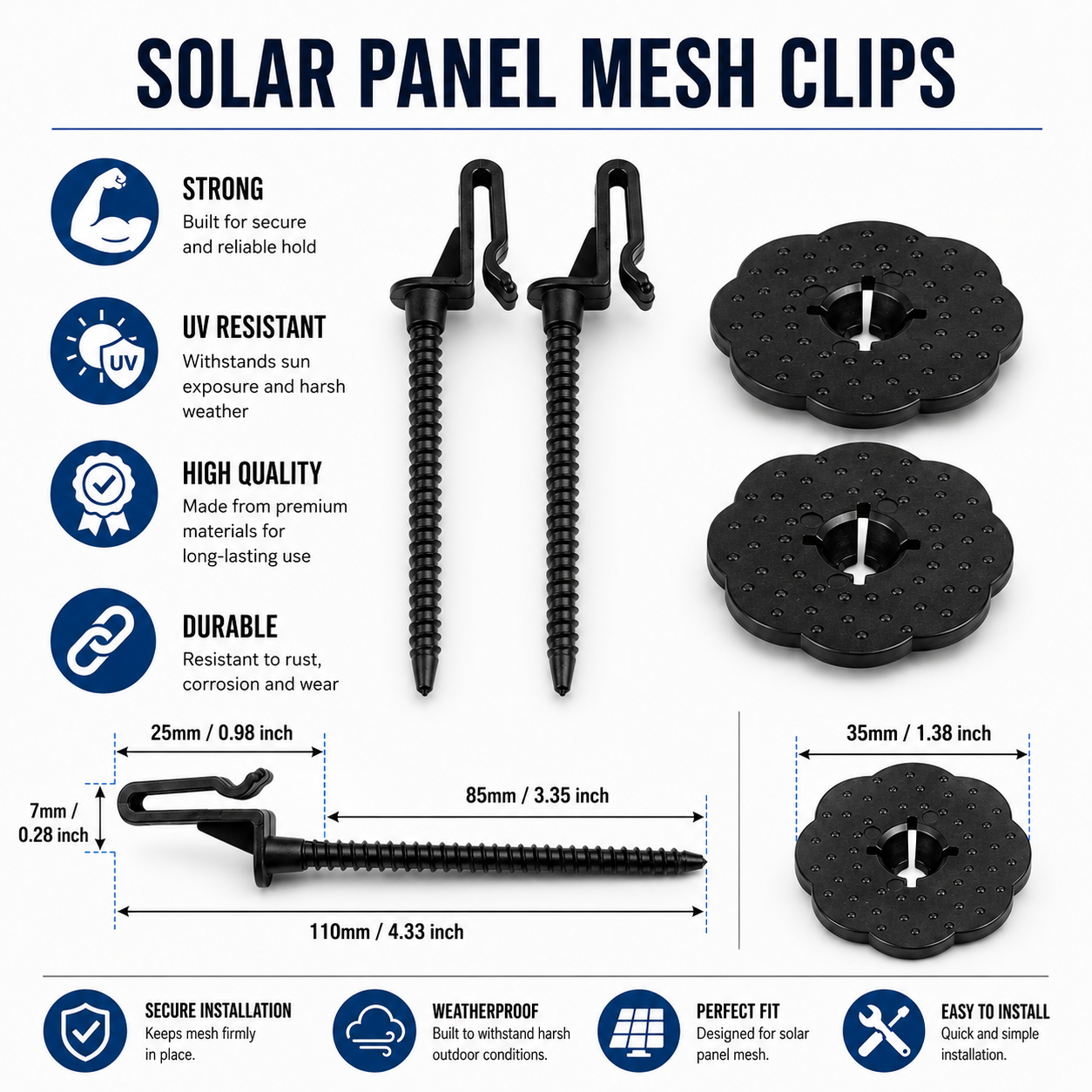 Solar Panel Pigeon Proofing Kit – Black PVC Mesh Complete Kit - Image 3