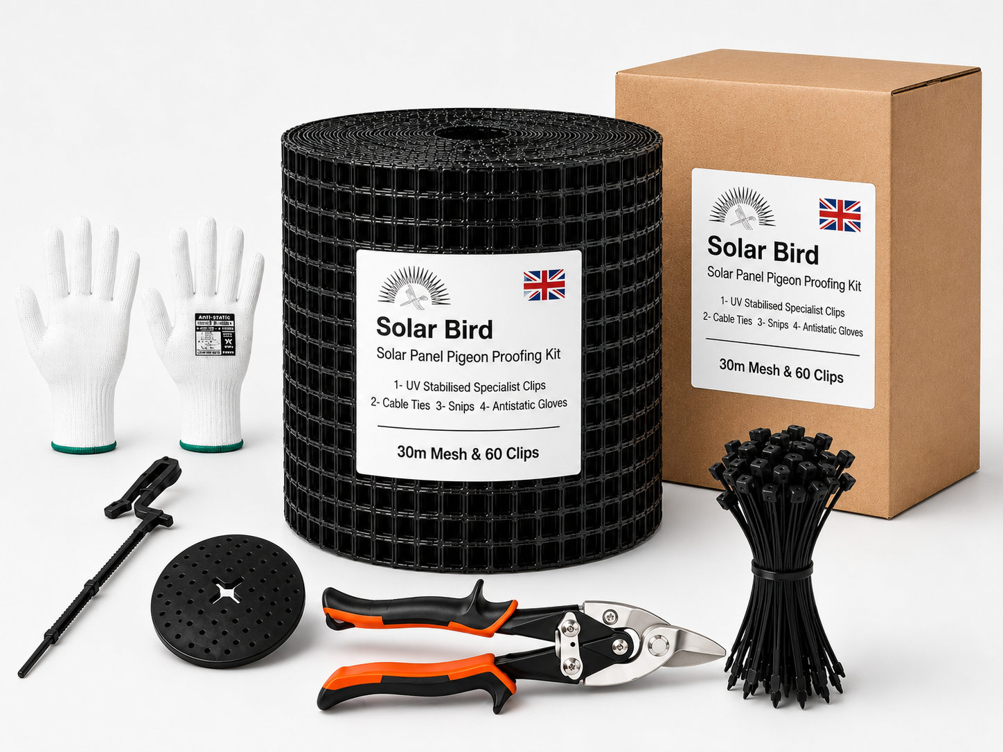 Solar Panel Pigeon Proofing Kit – Black PVC Mesh Complete Kit